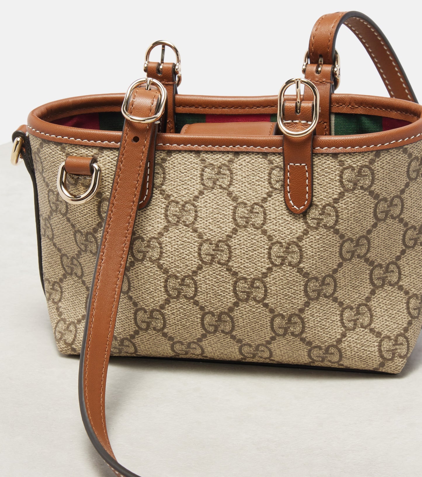 Gucci GG-Supreme Canvas and Suede Shoulder Bag