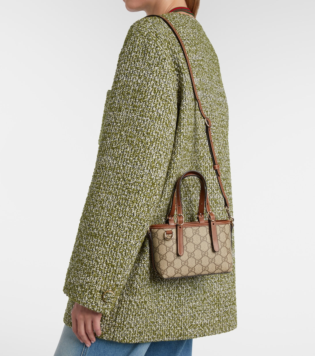 Gucci GG-Supreme Canvas and Suede Shoulder Bag