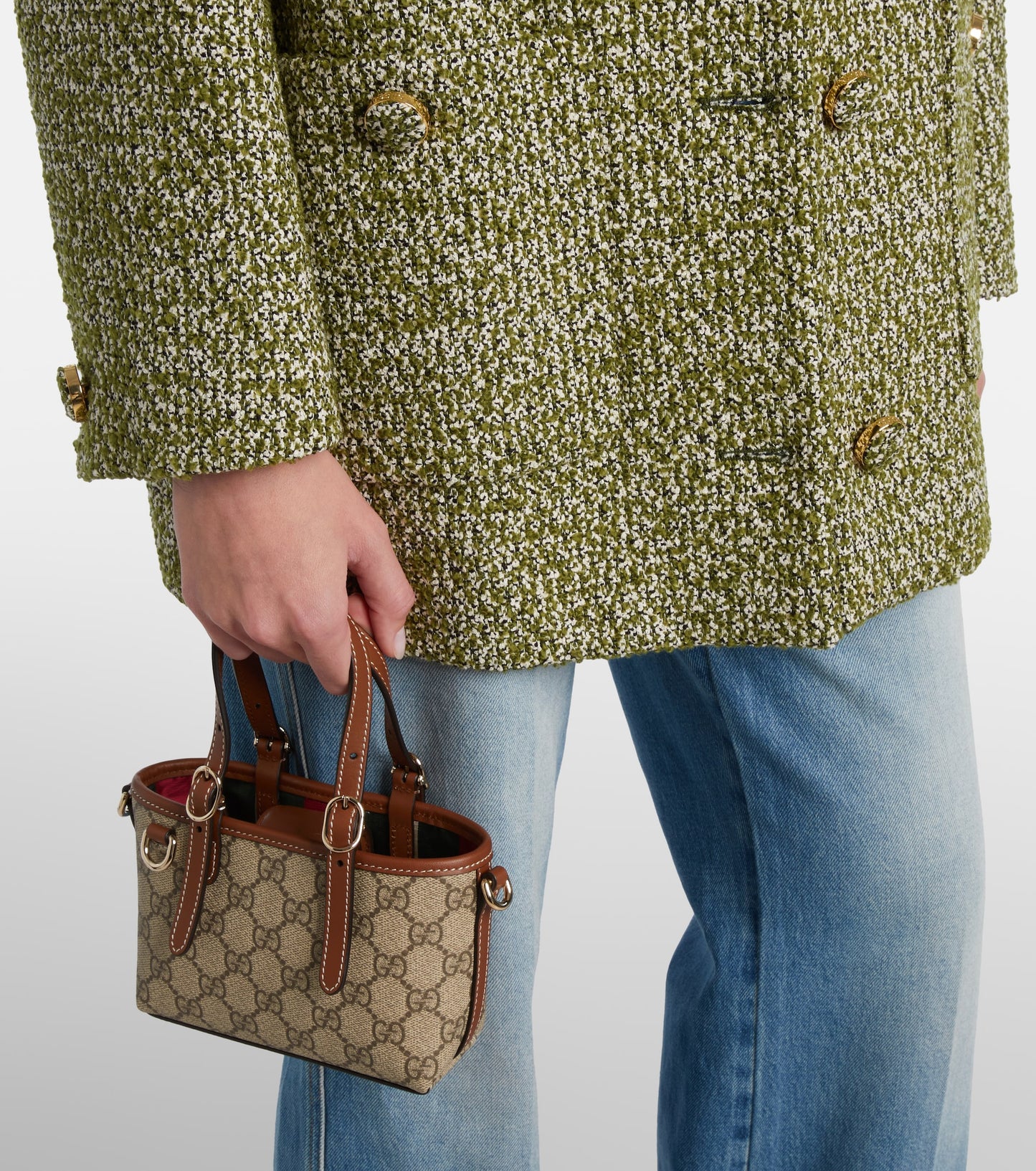 Gucci GG-Supreme Canvas and Suede Shoulder Bag