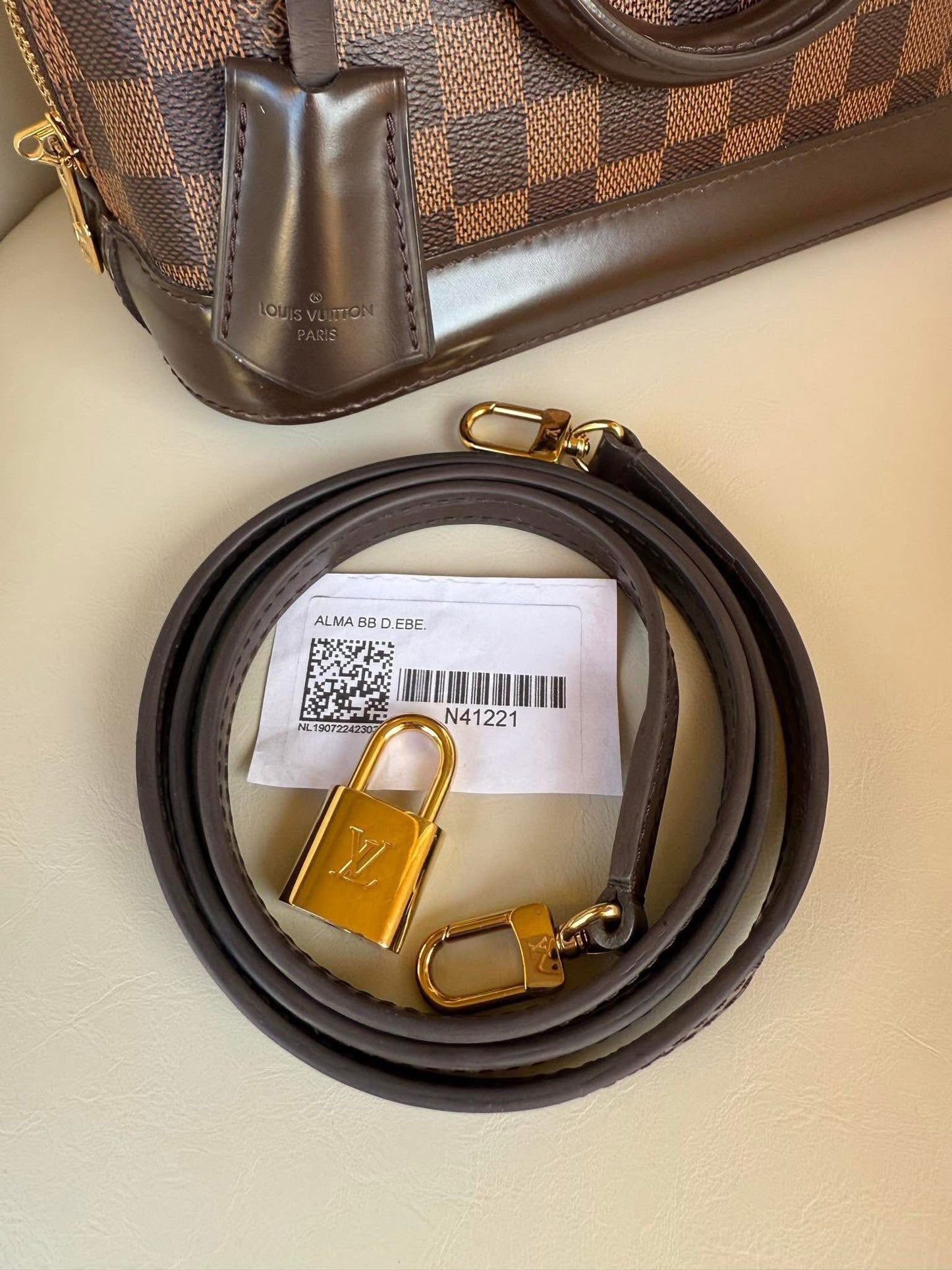 Louis Vuitton Alma BB in Damier Ebene canvas