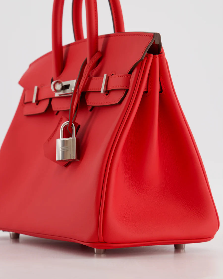 Hermès Birkin 25 Retourne Bag in Rouge De Coeur Swift Leather with Palladium Hardware