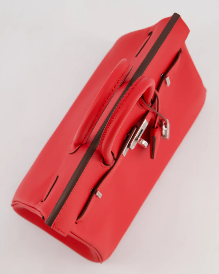 Hermès Birkin 25 Retourne Bag in Rouge De Coeur Swift Leather with Palladium Hardware