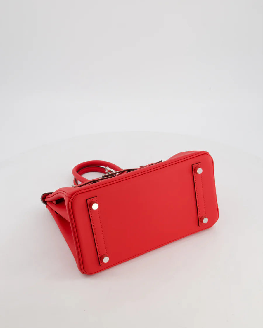 Hermès Birkin 25 Retourne Bag in Rouge De Coeur Swift Leather with Palladium Hardware