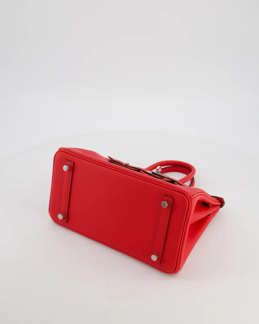 Hermès Birkin 25 Retourne Bag in Rouge De Coeur Swift Leather with Palladium Hardware