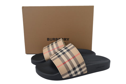 Burberry check slides sandals